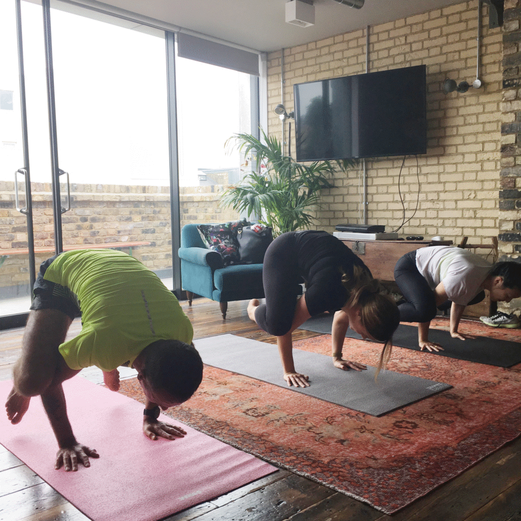 Yoga team-building session